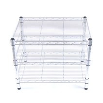 코랙코리아 25파이 산업용 메탈랙 3단 350 x 600 x 450 mm, 실버