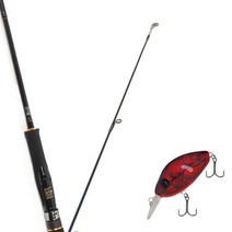 원다 아발론 스피닝 루어 낚싯대 662ML + 다미끼 디씨-200 하드 베이트 루어 55mm 307D RED CRAW, 1세트
