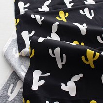 패브릭아트 순면 20수 원단 모던선인장, 블랙