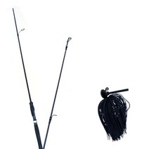 원다 하나린 루어낚싯대 662ML + 다미끼 스커트베이트 디에프 터치 지그 10.7g, 01 BLACK + BLACK