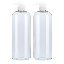 병도매닷컴 AT1000 투명 주방 디스펜서 범프 투명마개 공병, 1L, 2개입