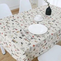 비케이 북유럽 정원 느낌 코튼 테이블 보, 5, 120 x 160 cm