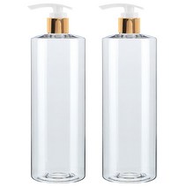 병도매닷컴 AC500 투명 디스펜서 골드 마개 공병, 500ml, 2개입