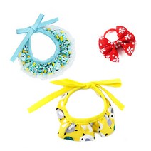 펫츠룩 강아지 고양이 스카프 3p 플라워 스카이 + 미니 리본 레드 + 큐티 옐로, 혼합 색상, 1세트