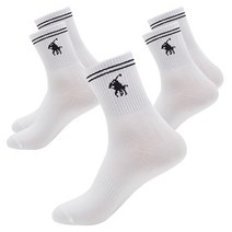 TS7 남성용 2중 바닥 스포츠 중목 양말 5족, 흰색