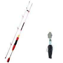 아피스 배스게임 XT 루어낚싯대 + 다미끼 스커트베이트 트램블 지그 10.7g, 낚싯대(화이트), 지그(05 BLACK BASS)
