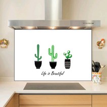 키센 주방아트보드 꽃보다 선인장 855 x 600 mm, 화이트, 1개