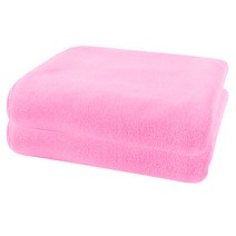 블럭마트 빠른흡수 심플단색 비치타월, 핑크, 2개