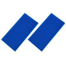 블럭마트 주방 드라잉매트 식기 컵 건조매트 30 x 15 x 1 cm, 블루, 2개입