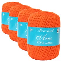 연일섬유 아레스 순면 뜨개실 4p, 450번 진오렌지, 310m