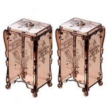 리빙듀오 크리스탈 화장 솜 케이스 브라운, 2개입