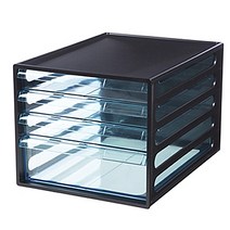 더라이프 서류함, 블랙, 4단