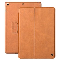 지케이스 리얼 래더 레이어드 아이패드 스탠딩 케이스, 브라운