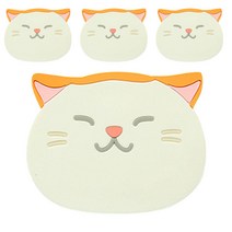 블럭마트 어린이 고양이 컵받침 4p, 6