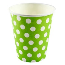 선우랜드 퓨어썬데이 피크닉 종이컵 9oz 그린 도트, 20개입, 1박스