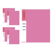 레드루프 3홀 링 바인더 A4 1/2인치, 핑크, 5개입