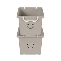 리빙스마일 정리함 미니, 브라운, 2개