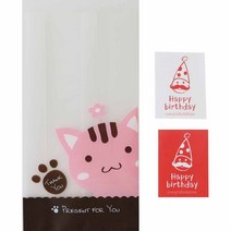 황씨네도시락 M봉투 고양이 100p + 스티커 고깔생일 사각 100p, 1세트