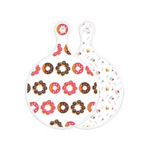 로엠디자인 양면 원형 서빙도마 보드 초코도넛, 케익, 1개