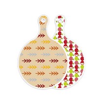 로엠디자인 양면 원형 서빙도마 소나무두목색, 애플화이트, 1개