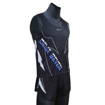 듀스세븐 마라톤 경기복세트 슬림핏 고급형 MT6039, 블루블랙허니