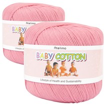 베이비코튼 뜨개실 2p, 23 산호, 2개
