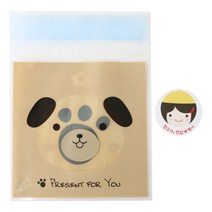 황씨네도시락 접착 애니멀 봉투 강아지 50p + 노랑 모자 걸 스티커 50p, 1세트