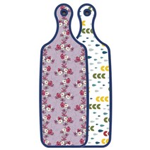 로엠디자인 블루 에디션 양면 서빙 도마 보드 빗물과새싹패턴, 벽람색플라워, 1개
