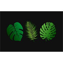 유브이디에스 아트보드 주방시트지 세잎 블랙, 1개