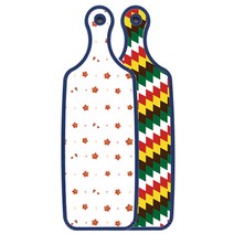 로엠디자인 블루에디션 양면 서빙도마 보드 5색다이아패턴, 장단색나팔꽃, 1개