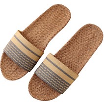 더자카 패턴컬러 리넨 실내화, 그레이, 1세트