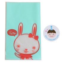 황씨네도시락 비접착 야미봉투 토끼 100p + 고깔 보이 스티커 100p, 1세트