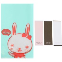 황씨네도시락 비접착 야미봉투 토끼 30p + 이스페셜리 직사각 스티커 30p, 1세트