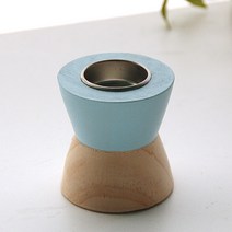리버그린 컬러 우드 캔들홀더, 블루