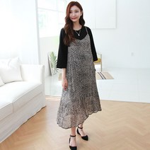 봉봉스토리 레오파드주름 임부용 원피스