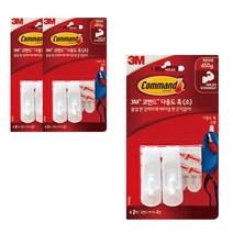 3M 코맨드 다용도훅 2개 소형, 3개