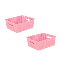 앤티스 손잡이형 리빙박스 S, 핑크, 2개입