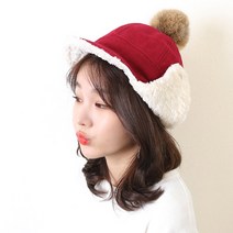 아이엠캡 버튼달린 양털 귀달이 모자