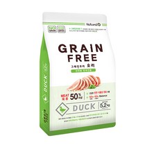 네츄럴오 전연령 오리 그레인프리 반려견 사료, 5.2kg, 1개