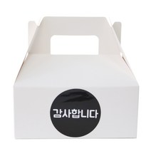 황씨네도시락 화이트핸들상자 소 10p + 원형 감사합니다 스티커 블랙 10p, 혼합 색상, 1세트