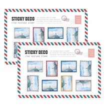 스티키데코 우표 스티커 8p 세트, 009 청량한 지붕과 하늘, 2세트