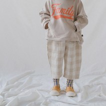 맘스메이드 여아용 체크 루즈팬츠