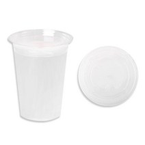 더빈썸 투명 PET 아이스컵+평뚜껑, 1개, 200세트, 410ml