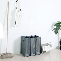 리빙해피 데일리 다용도 타포린백, 다크 그레이, 3개입