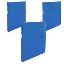 에코청운 투명칼라칩 O링 바인더 3공 2cm A4, 파랑, 3개입
