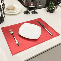 앤티스 그로시아 테이블 매트 4p, 프린지 레드, 가로 45cm x 세로 30cm