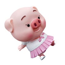 미니띠네 여유로운 돼지 저금통 대, 핑크, 1개