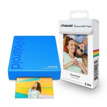 폴라로이드 Mint Printer 스마트폰 포토 프린터 블루 + 인화지 20p, POLMP02