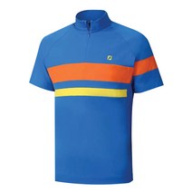 풋조이 남성용 하프집 체스트 스트라이프 반팔 티셔츠 93436