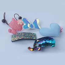 프라임리본 하트뽕 5종 헤어핀 세트 블루